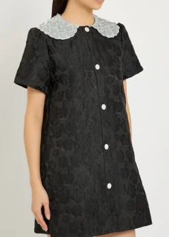 Chandelier floral-jacquard woven mini dress