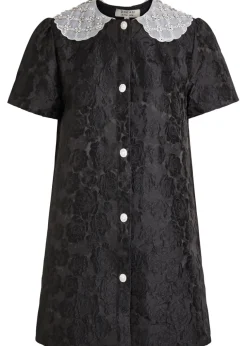 Chandelier floral-jacquard woven mini dress