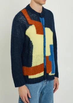 Chapeau colour-blocked brushed alpaca-blend cardigan