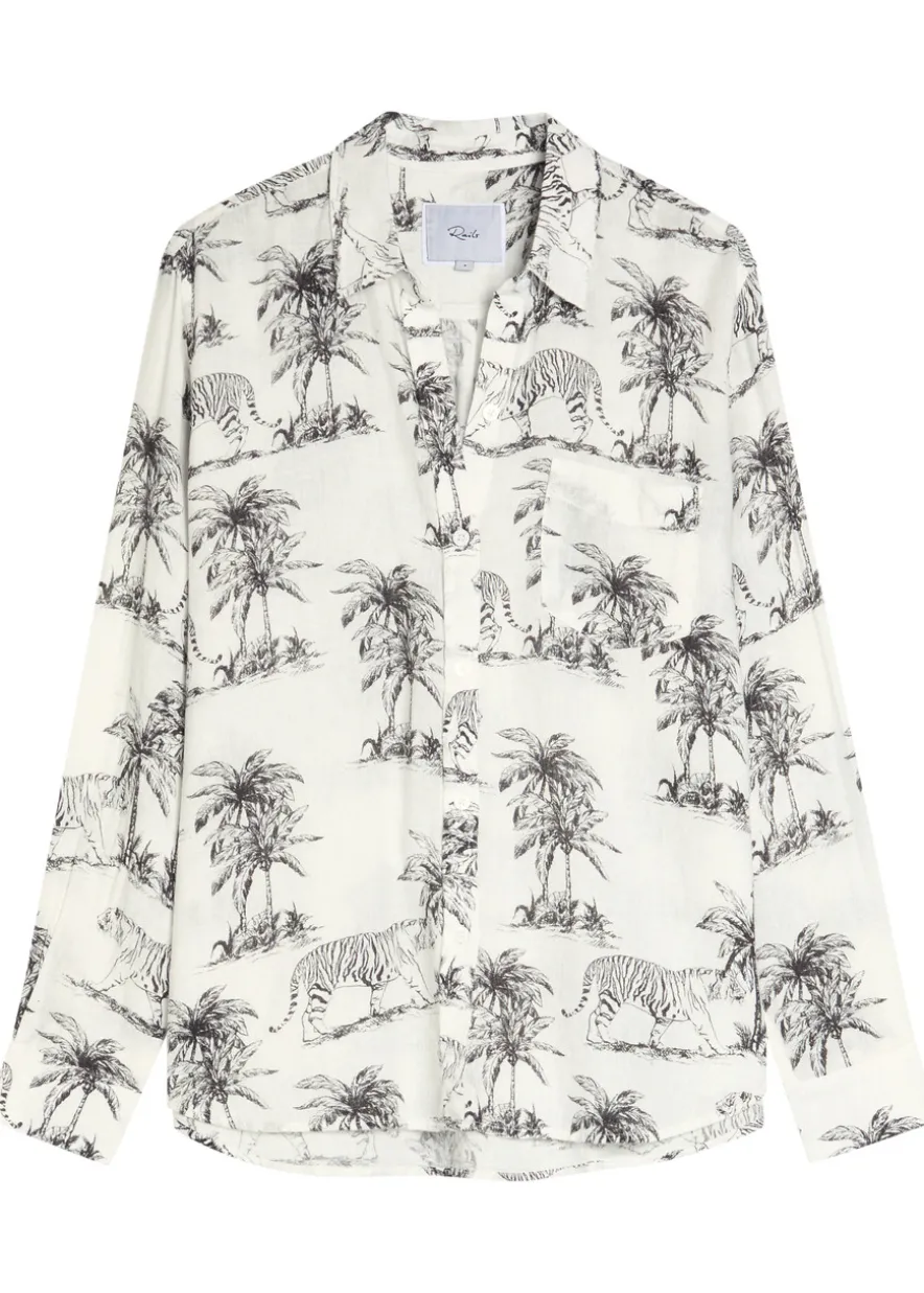 Charlie printed linen-blend shirt
