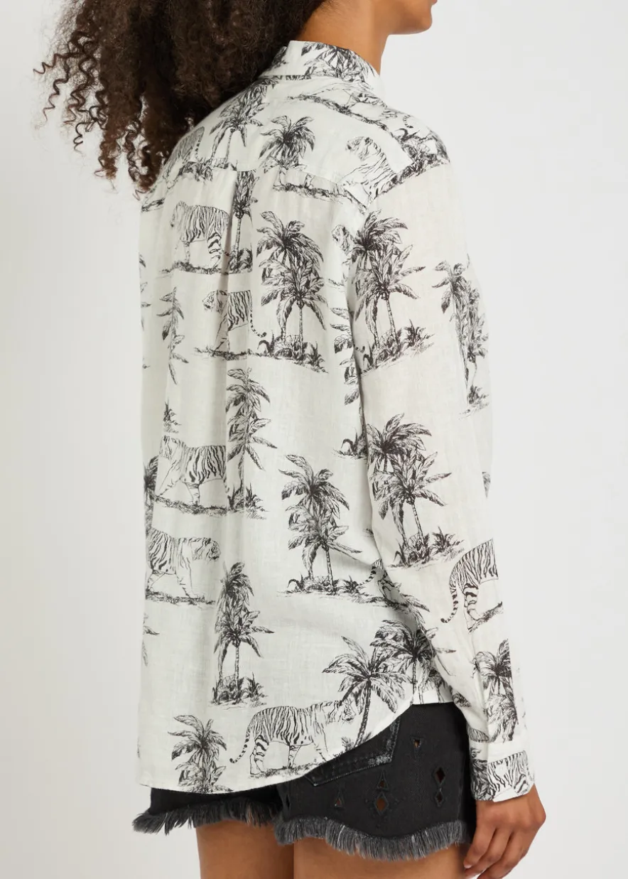 Charlie printed linen-blend shirt