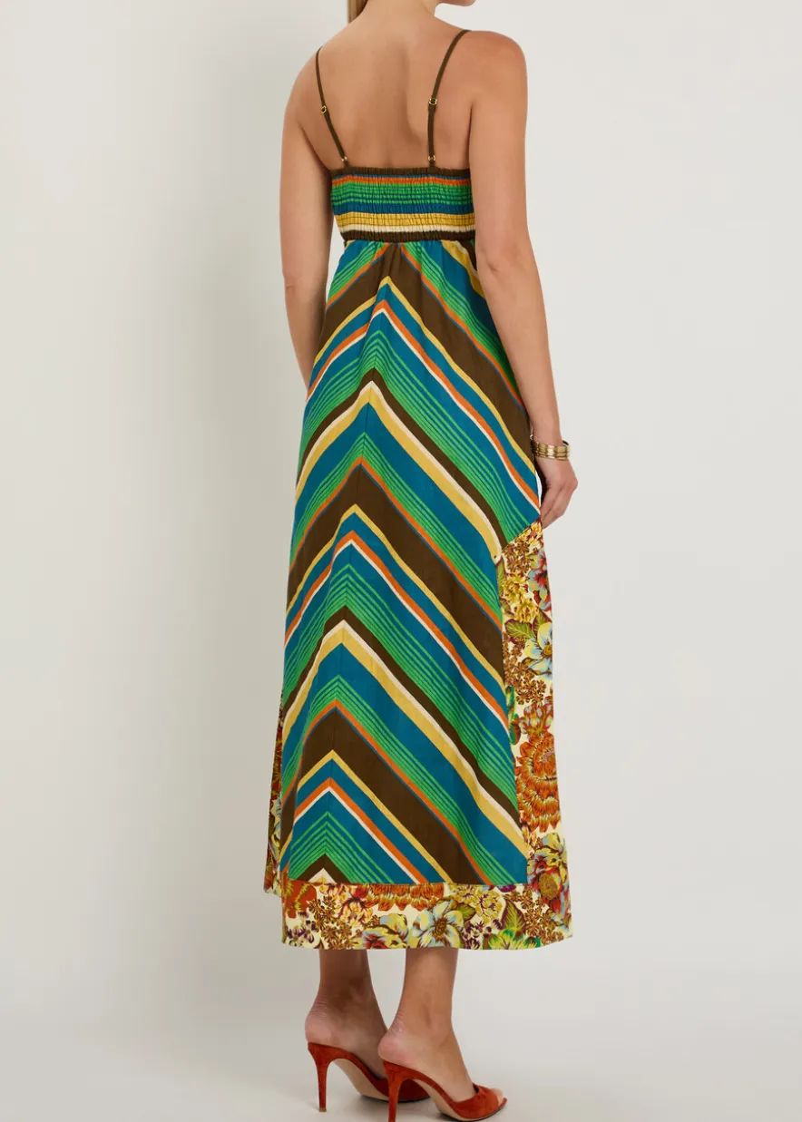 Charlie striped linen midi dress