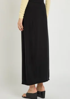 Charlotta cotton and cashmere-blend midi skirt