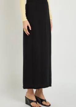 Charlotta cotton and cashmere-blend midi skirt