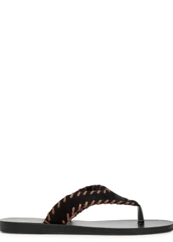 Charys whipstitch suede flip flops