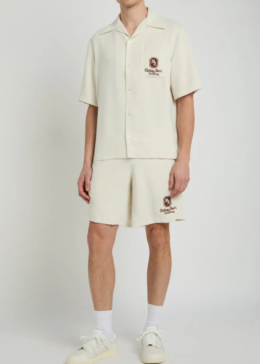 Chateau appliquéd woven shorts