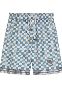 Chateau Crest checked silk shorts