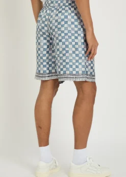 Chateau Crest checked silk shorts