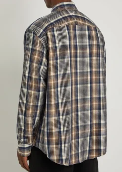 Checked brushed-cotton shirt