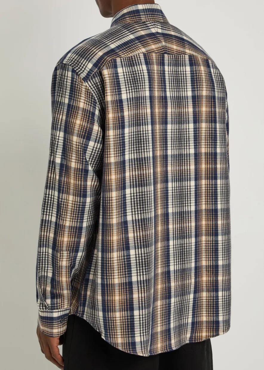 Checked brushed-cotton shirt