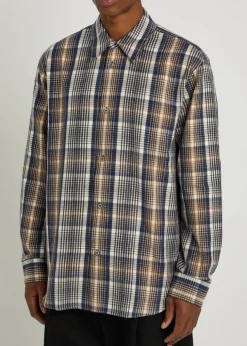 Checked brushed-cotton shirt