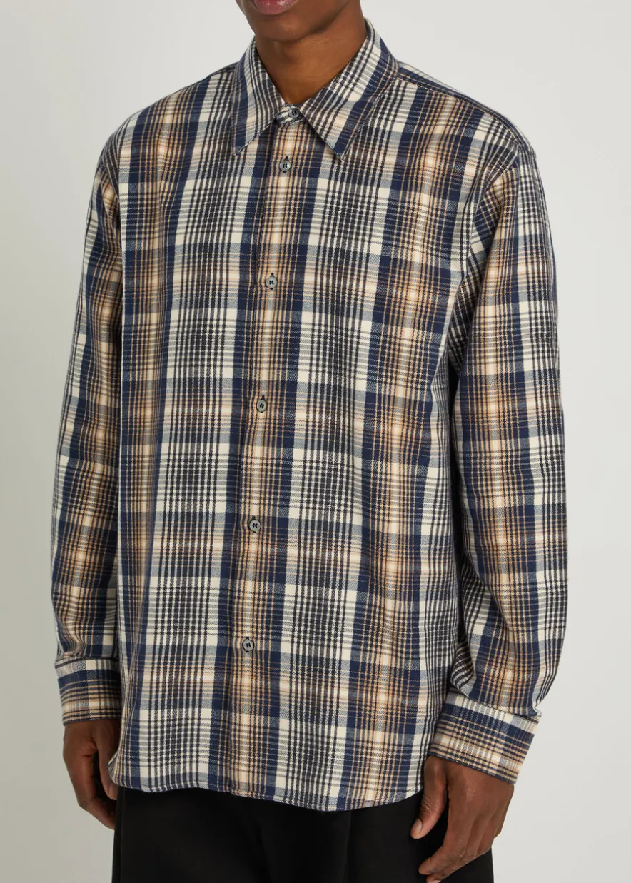 Checked brushed-cotton shirt