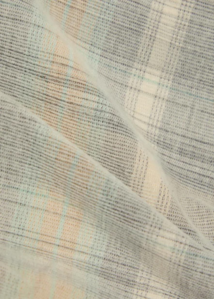Checked corduroy-collar flannel overshirt
