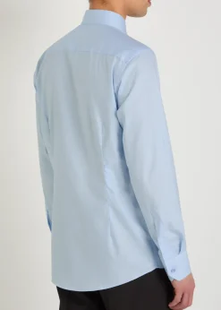 Checked cotton-blend shirt