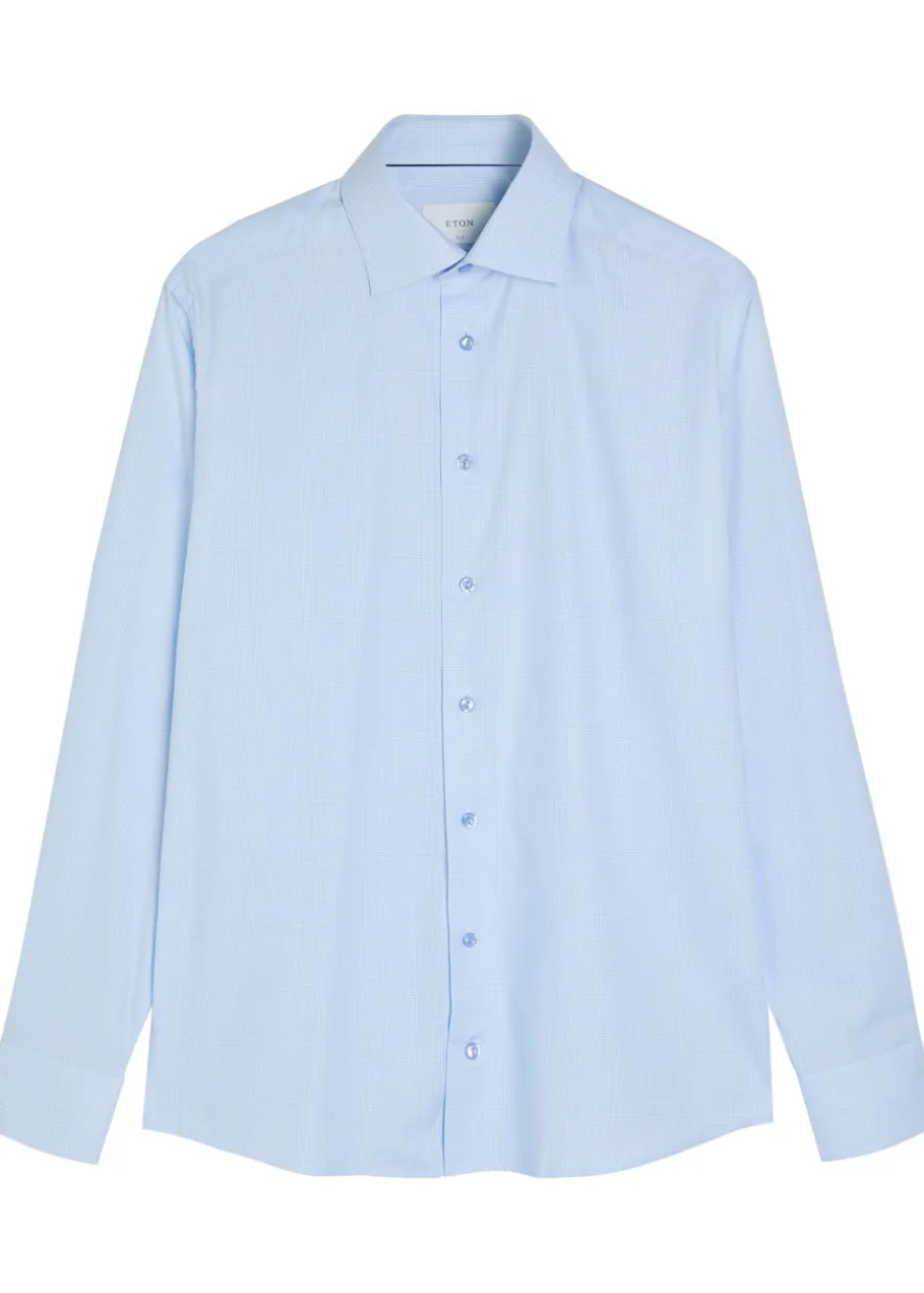Checked cotton-blend shirt