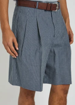 Checked cotton shorts