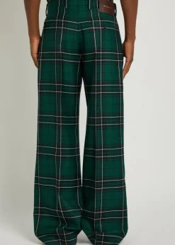 Checked straight-leg trousers