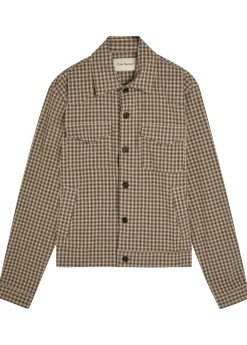 Checked stretch-cotton jacket