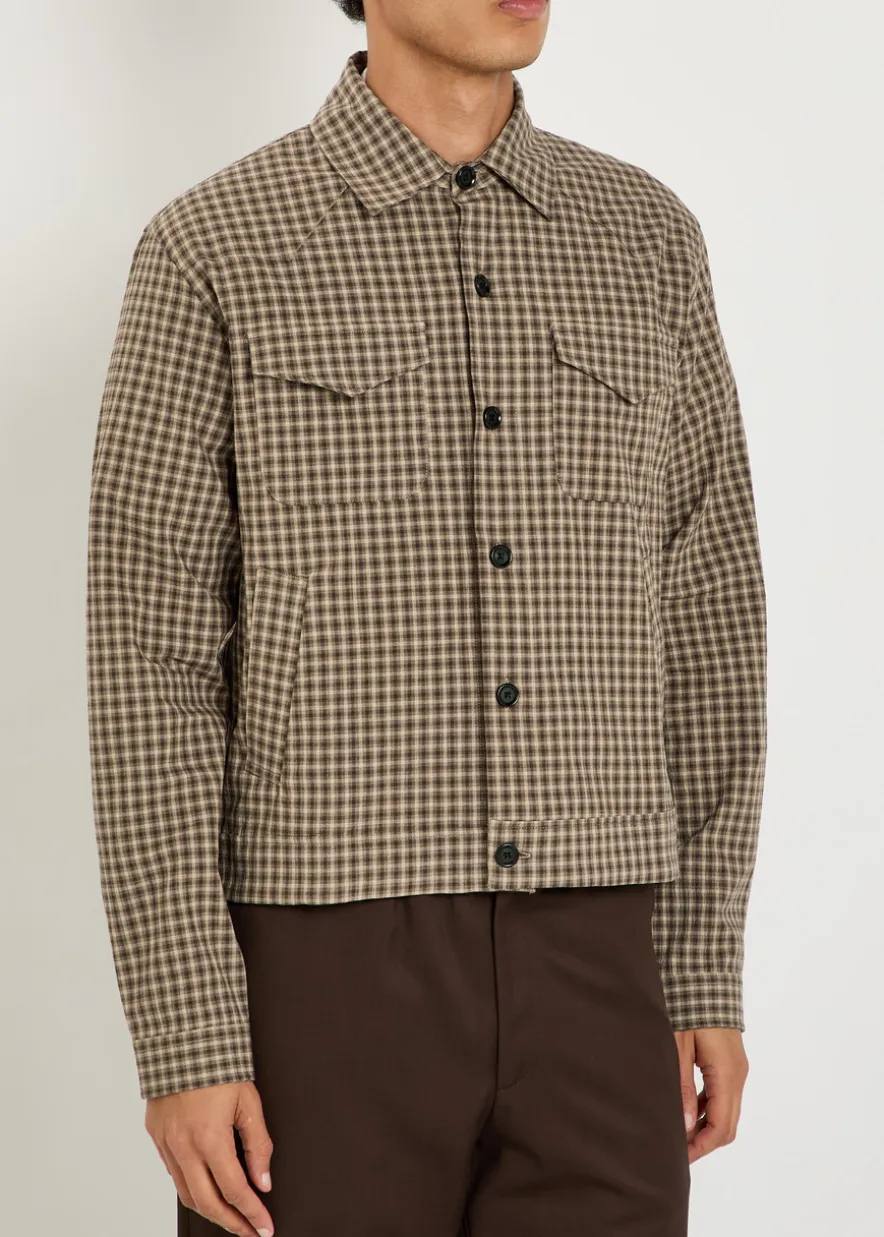 Checked stretch-cotton jacket