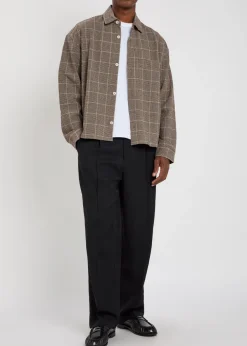 Checked textured woven shirt