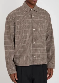 Checked textured woven shirt