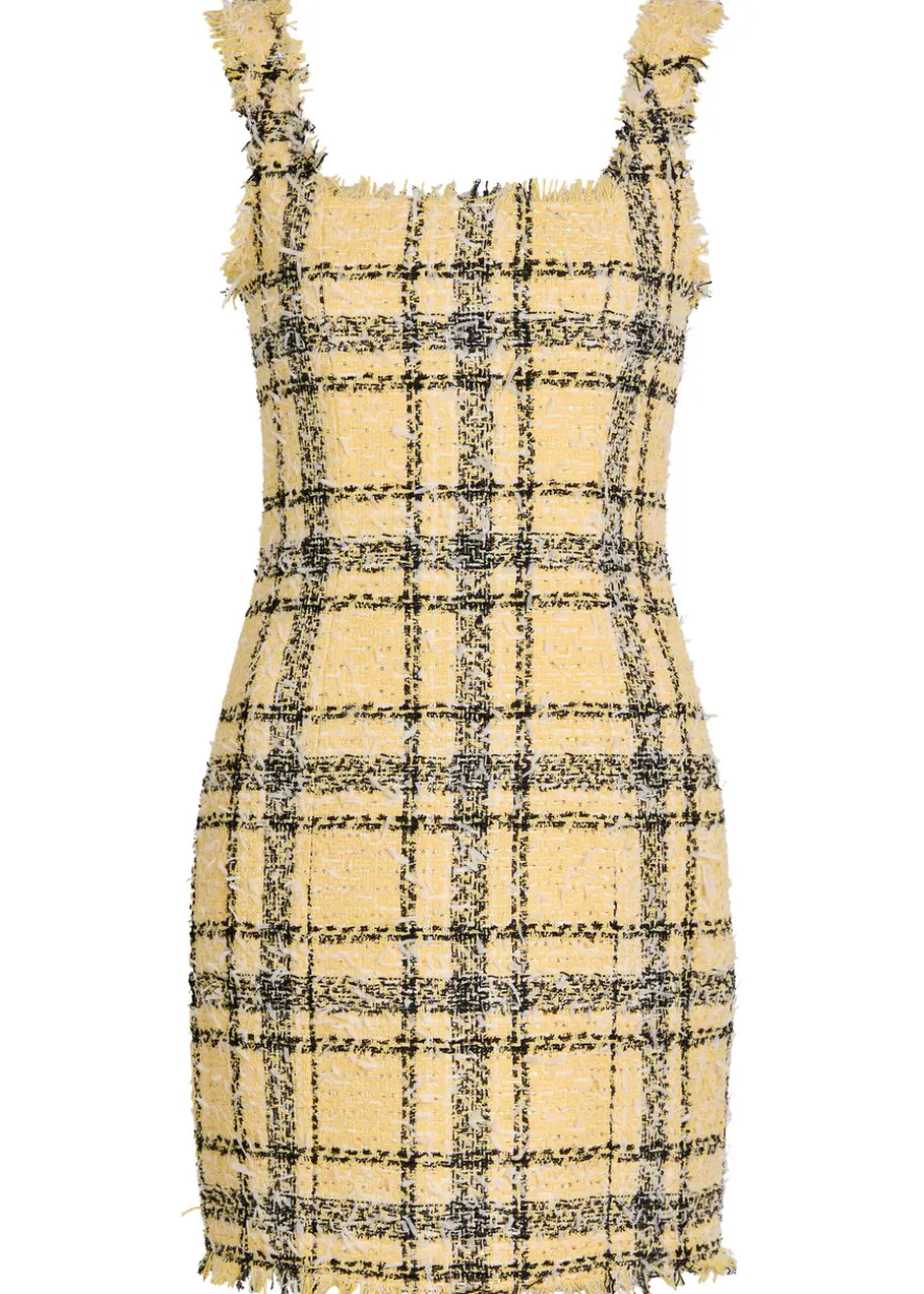 Checked tweed mini dress