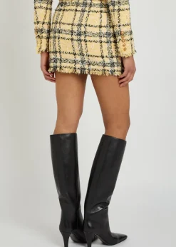 Checked tweed mini skirt