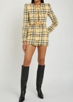 Checked tweed mini skirt