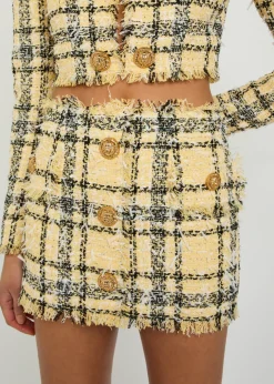 Checked tweed mini skirt
