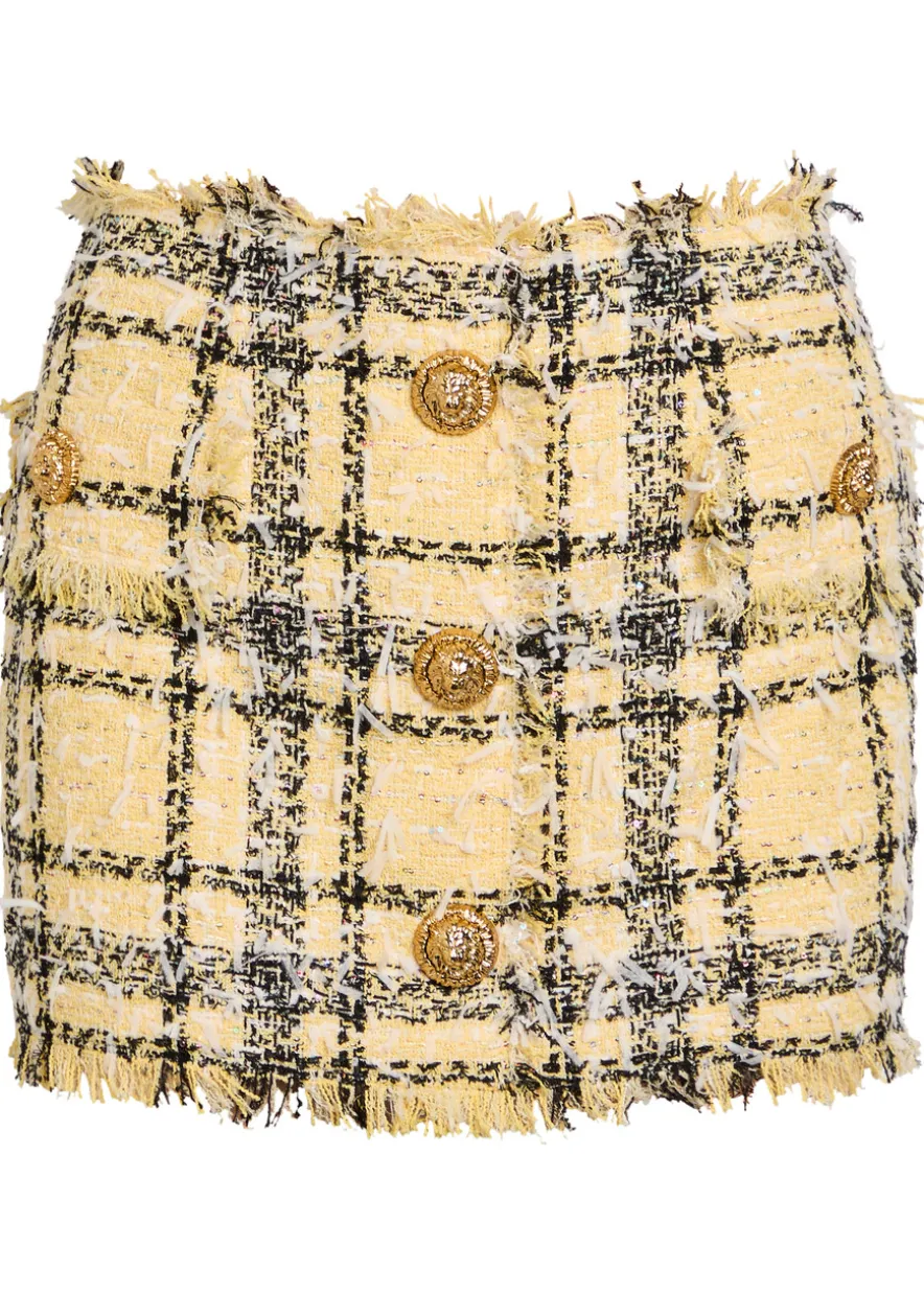 Checked tweed mini skirt