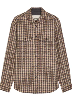 Checked wool and mohair-blend overshirt