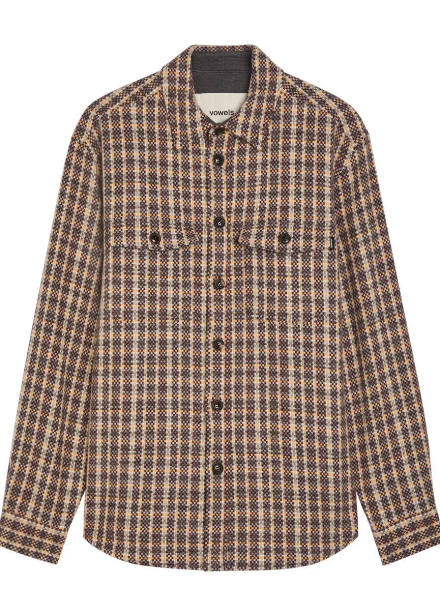 Checked wool and mohair-blend overshirt