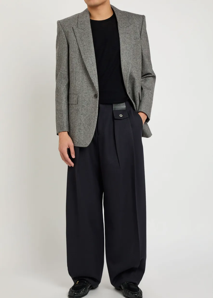 Checked wool blazer