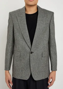 Checked wool blazer