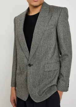 Checked wool blazer