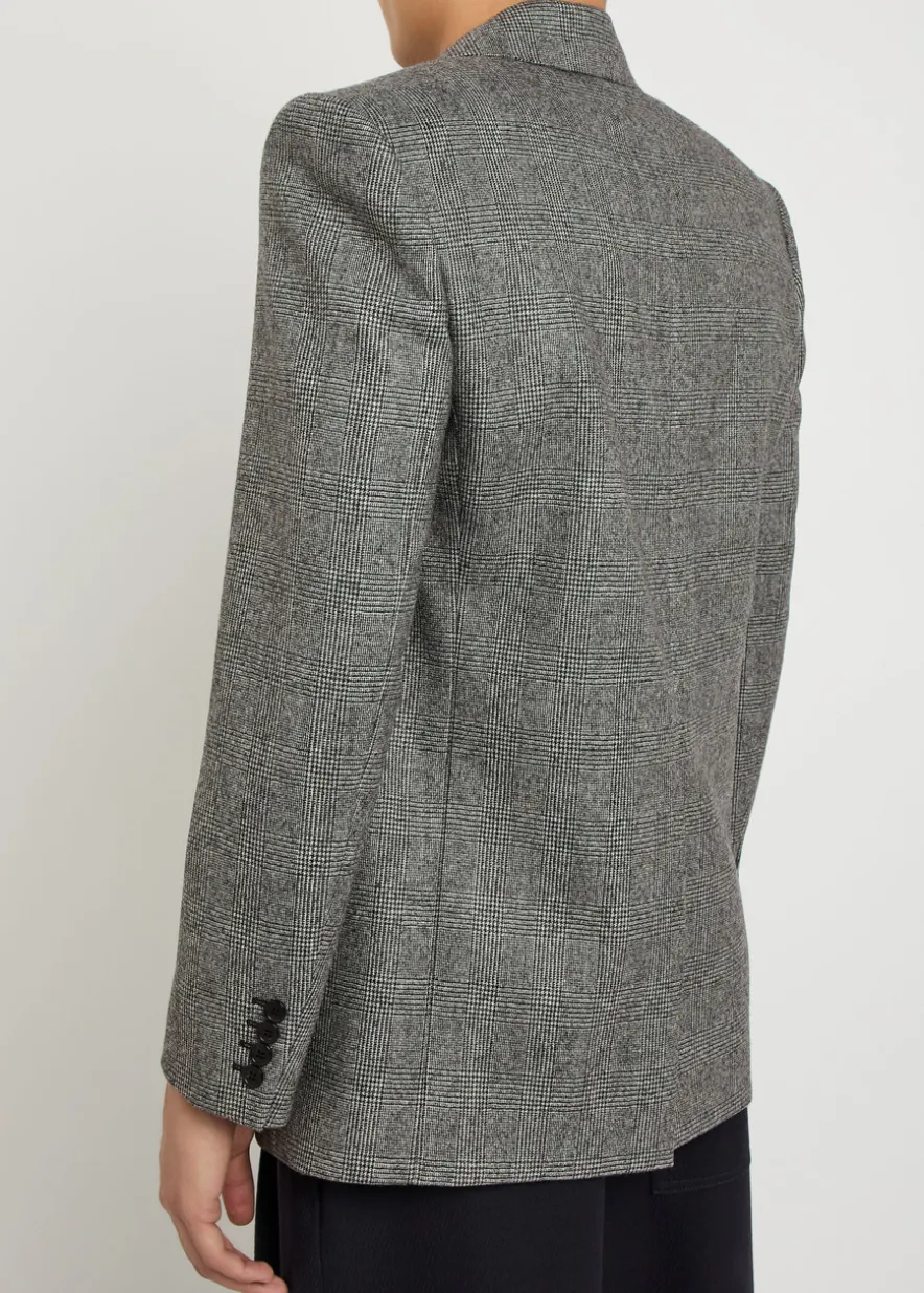 Checked wool blazer