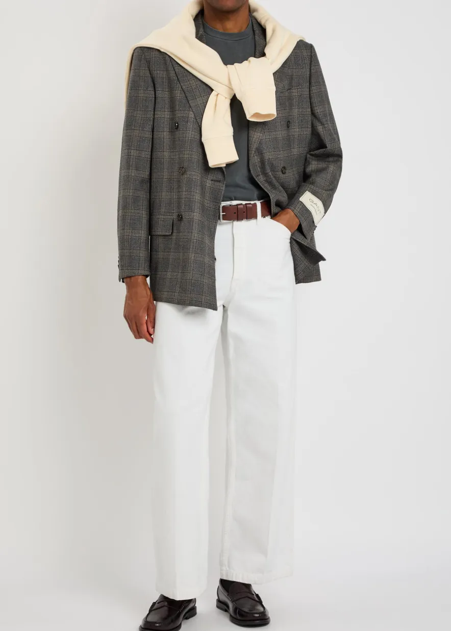 Checked wool blazer