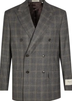 Checked wool blazer