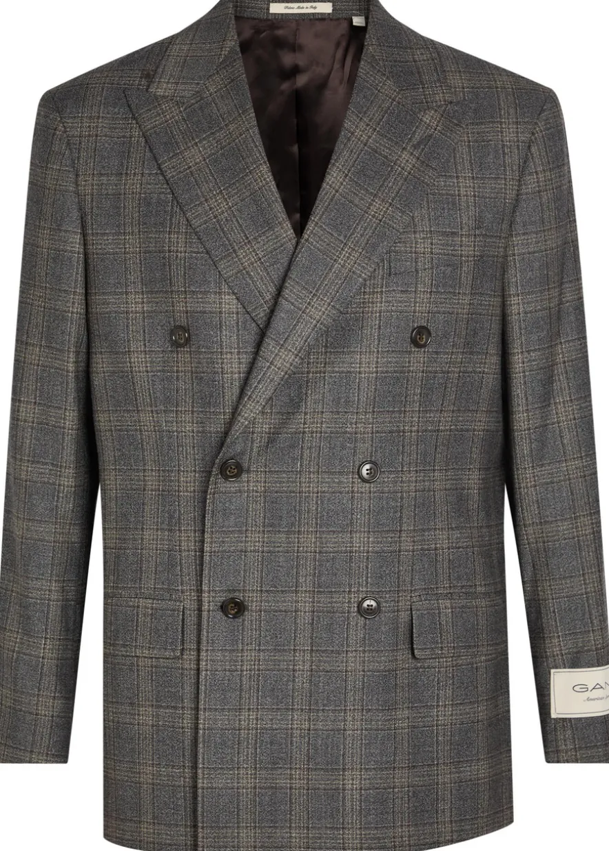 Checked wool blazer