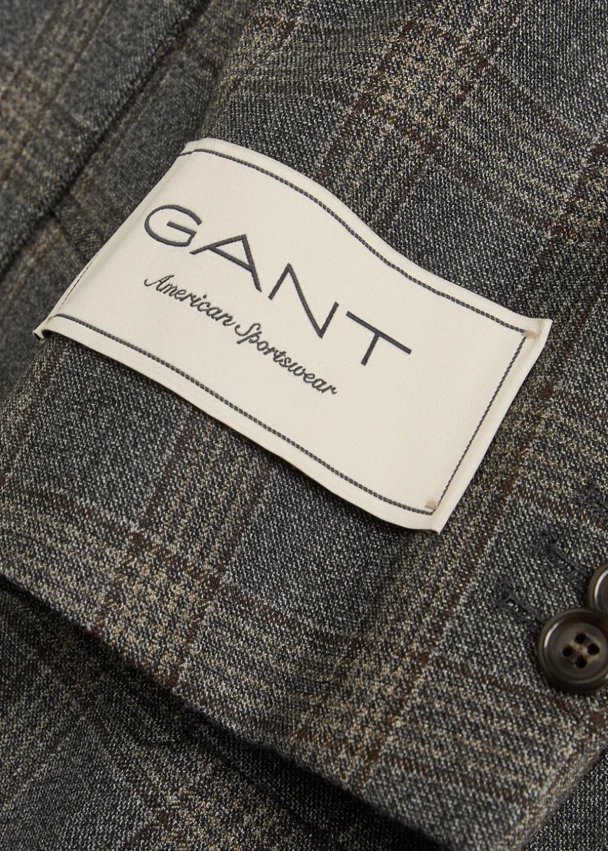 Checked wool blazer