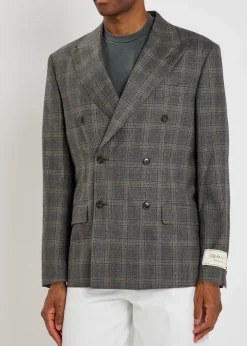 Checked wool blazer