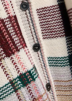 Checked wool-blend cardigan