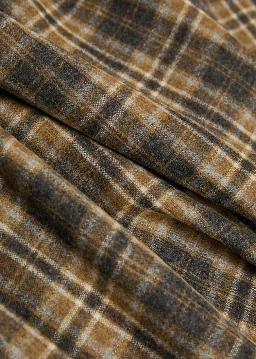 Checked wool-blend overshirt