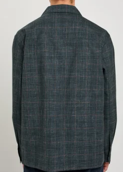 Checked wool-blend shirt