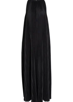 Chenes pleated satin maxi dress