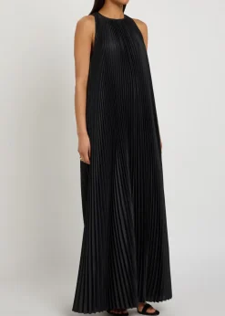 Chenes pleated satin maxi dress