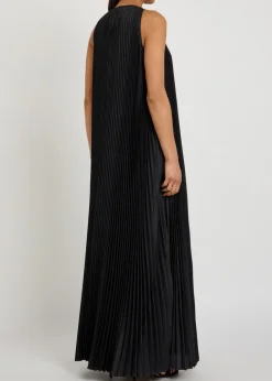 Chenes pleated satin maxi dress