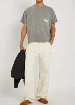Chevron Boxy paint-splatter cotton T-shirt