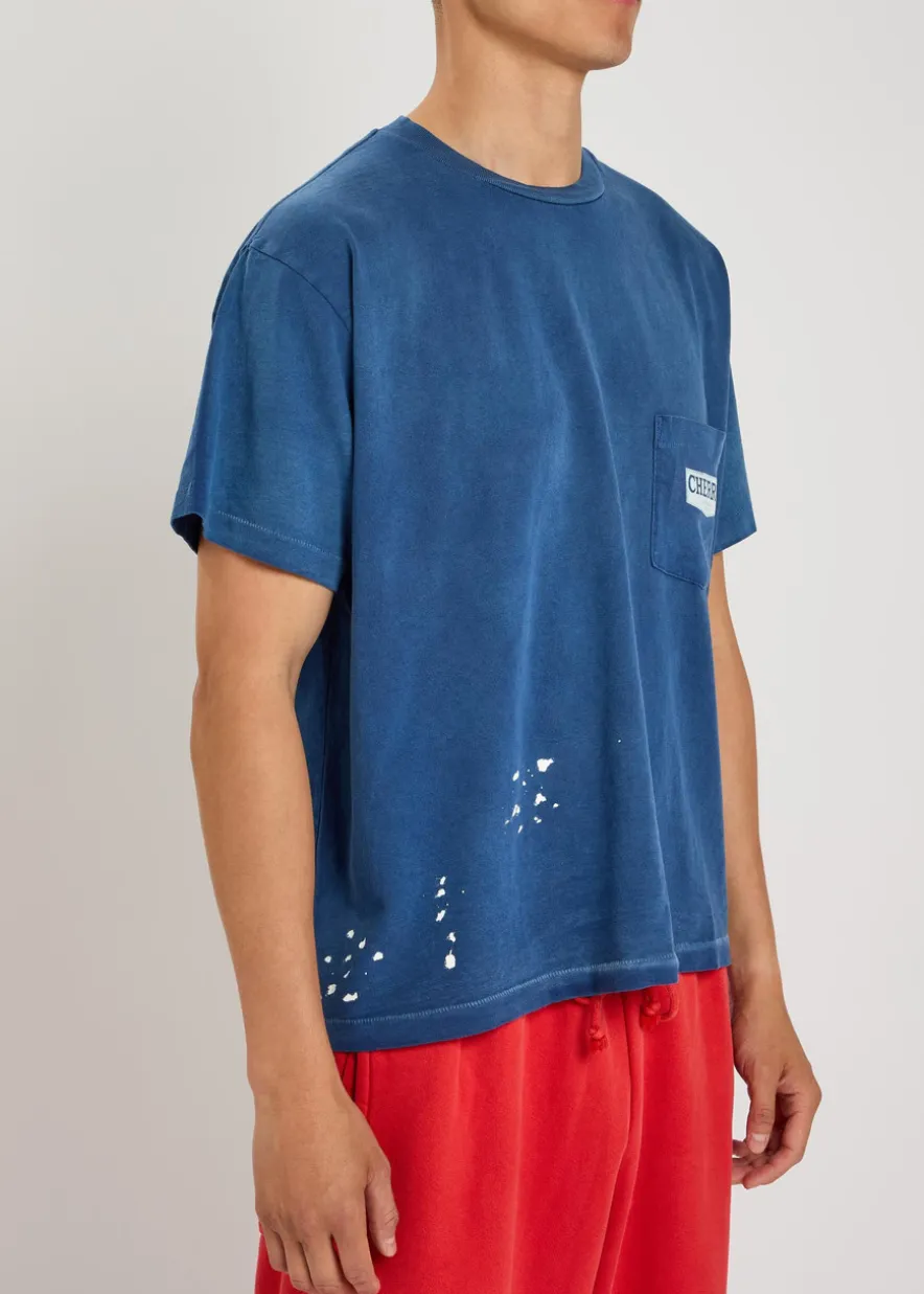 Chevron Boxy paint-splatter cotton T-shirt