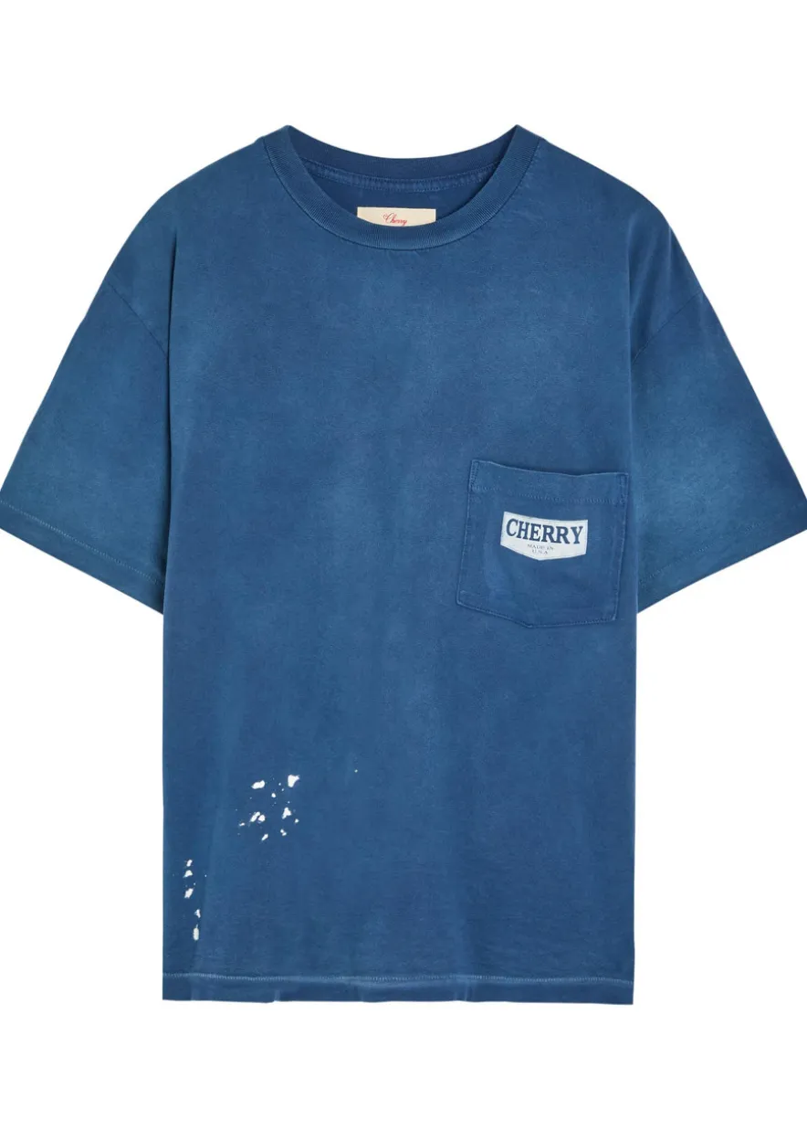Chevron Boxy paint-splatter cotton T-shirt
